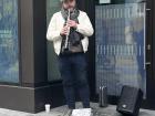 Playing an instrument in the streets of Ireland