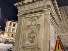 The Medici family crest on a statue in Florence