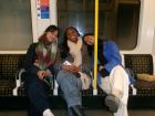 My friends and I on the Tube