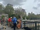A band of older men on a bridge in Paris - these are everywhere!