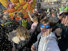 A selfie with the confetti and parade