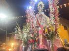 Statue of the Virgin Mary that was accompanied by an Andean folk ensemble