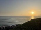 A beautiful sunset in Lima by the ocean