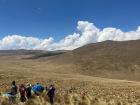 Forming a human chain to herd the vicuñas