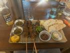 Enjoying some amazing Mediterranean food at a restaurant