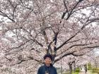 My host mom insisted I take photos with the cherry blossoms