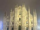 A rare sight: the Duomo di Milan empty on a rainy night; this grand gothic cathedral is the largest in Italy, taking over 600 years to build!