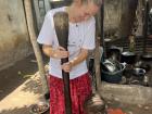 My host niece and I helping to prepare lunch