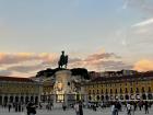 Downtown Lisbon during a sunset