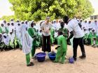 Practicing my Wolof during a handwashing demonstration