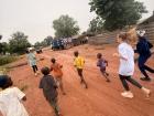On an evening run with children in the village