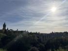 A view of the Adolphe Bridge, which crosses over the river and valley in Luxembourg City