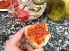 Some of the fresh made ajvar on bread
