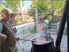 My host mother from training making ajvar