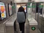Exiting the metro station