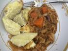Cabbage stew and yams