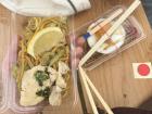 Our first two bowls of Yakisoba: lemon chicken & spicy beef. Yummy!