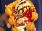 Egg puff with ice cream from the fisherman's village