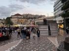 Walking through downtown Athens 
