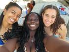 At Clifton Beach with my friends, Nylah (left) and Josephine (right)