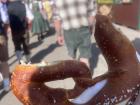 This was a one of the iconic Pretzels to try while at Oktoberfest! They are huge, this was a "small" pretzel according to the Germans. 