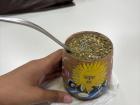 This is my cup of Mate with the hand painted wooden mate cup I made!