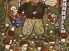 Czech illustration depicting fall mushroom picking