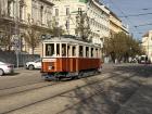 Historic šalina (tram) running through town
