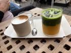 Mango matcha and chai latte from local cafe