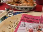 The dishes and our little songbooks had crayfish decorating them 