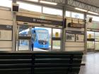 Waiting for the tram that crosses a bridge to the island of the Lidingö
