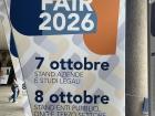 This is the welcome sign for the university’s career fair.