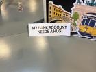 This funny sign at the welcome event made me laugh.