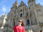 Me, in front of the cathedral in Santiago. 