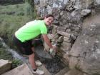Me, drinking from the fountain at Pedrachán.