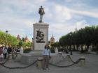 Speaking of Spanish classics: me in Alcalá de Henares (near Madrid) for orientation and some guy named Cervantes. I think he might be famous...