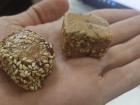 Pig's foot peanut candy (left), salted peanut candy (right)