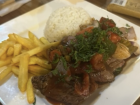 This is not corrientazo, but it is a plate from a Colombian/Peruvian fusion restaurant