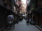 The quiet streets of Kathmandu during the festive season
