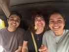 Myself and two friends in an auto in Delhi