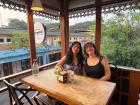 Exploring a cafe with a friend