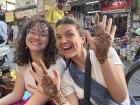 Getting mehndi at a market in preparation for Eid in Delhi
