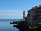 A view of the Santa Marta Lighthouse, located in CasCais, Portugal