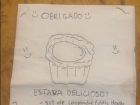 A handmade thank-you note celebrating our cooking experience