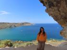 Me standing inside Tal-Mixta Cave with the sea behind me. This was easily one of the most beautiful places I saw during my trip to Malta.
