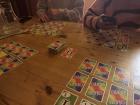 My friends and I playing the card game Skyjo