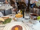 A very French lunch: steak tartare and people-watching (yes, the meat is raw!)