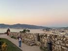 Watched the prettiest sunset on top of a castle with a garden in Vigo, Spain