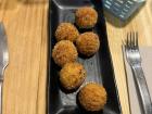 Delicious ham croquettes (croquetas de jamón) as an appetizer
