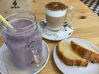 A midday smoothie and cappuccino with a complimentary pastry after classes